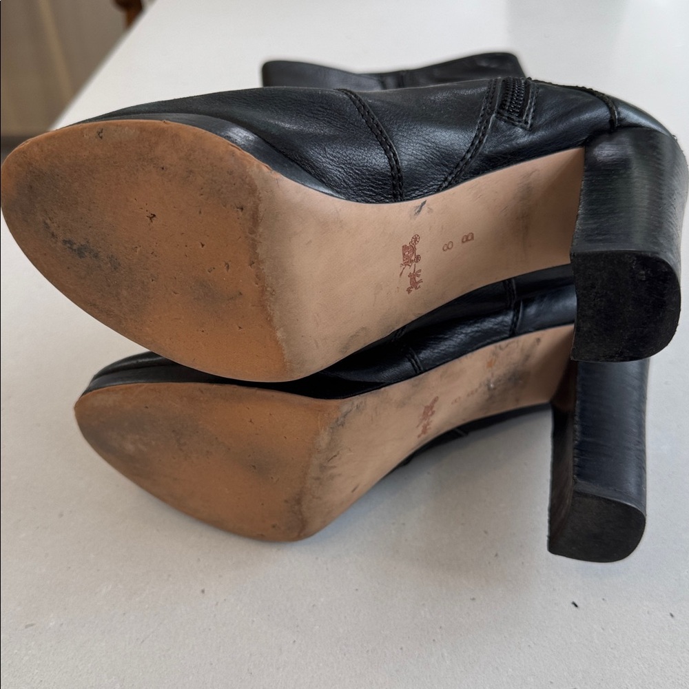 Coach Angelina Black Leather Heeled Boots - Picture 13 of 13